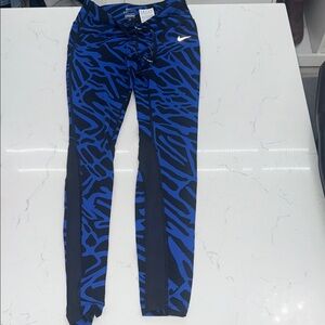 Nike Blue and Black Graphic Leggings